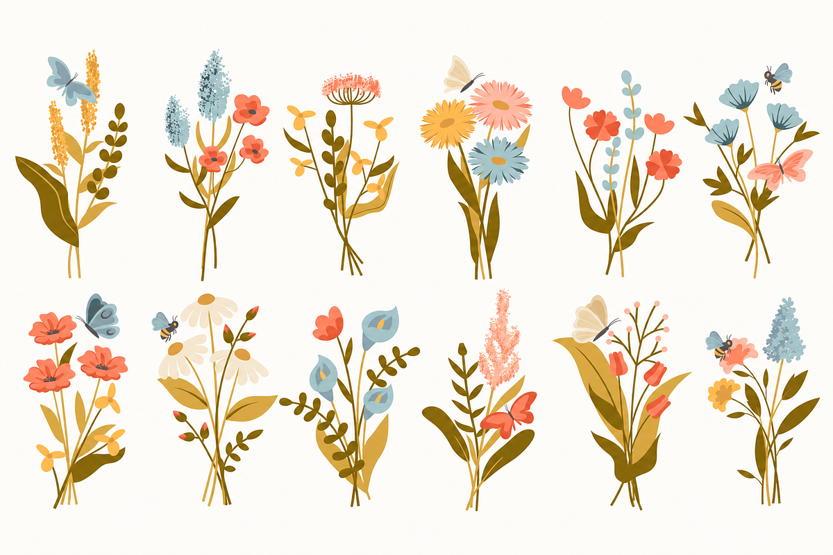 Flowers Clipart Bundle, a Decorative Illustration by Anna Studio (Photo 10 of 12)