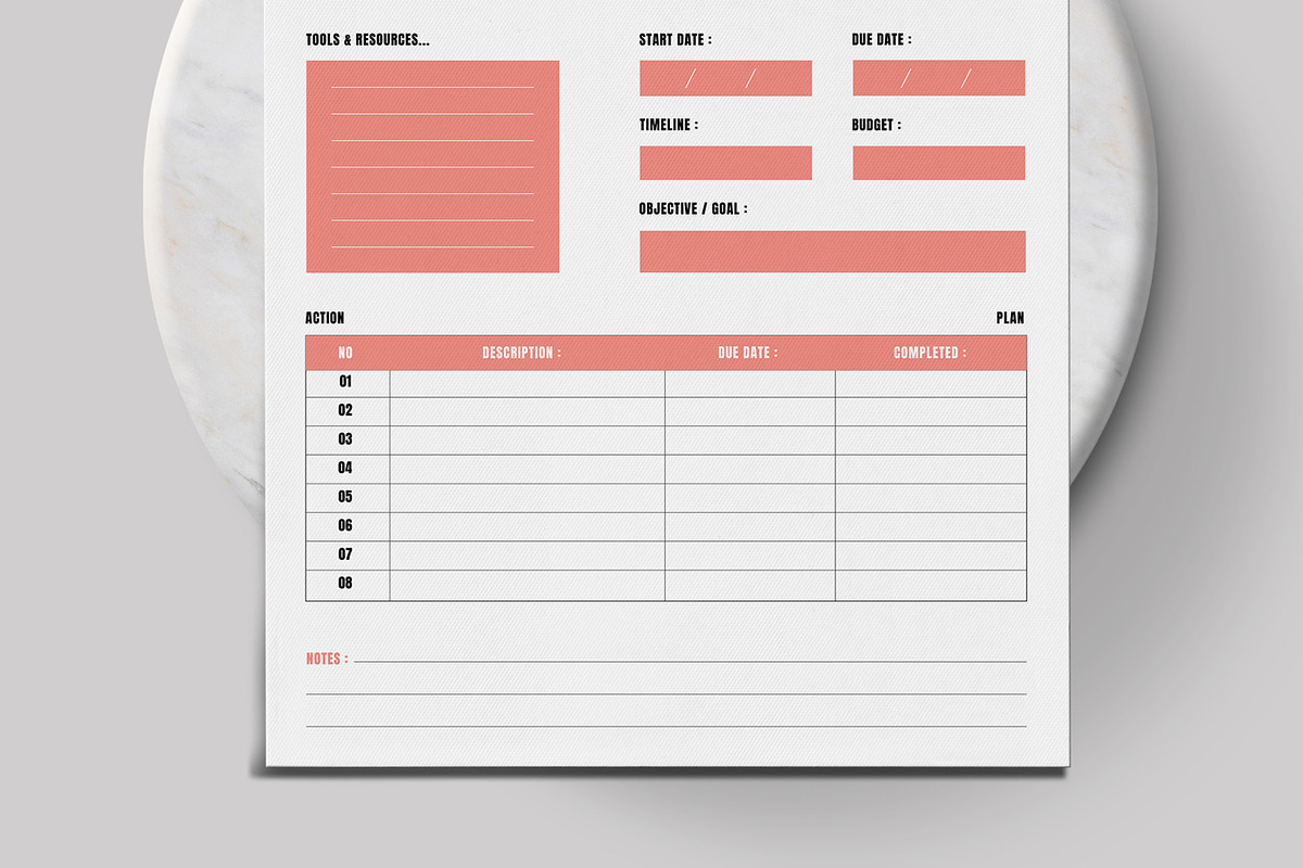 Project Planner Template, a Stationery Template by MightyDesign (Photo 3 of 8)