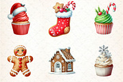 Christmas Cookies and Cupcakes Clipa, an Illustration by DreamCafeArt (Thumbnail 4 of 8)