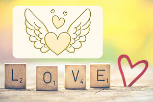 12 Lovely Flying Love Heart Wings