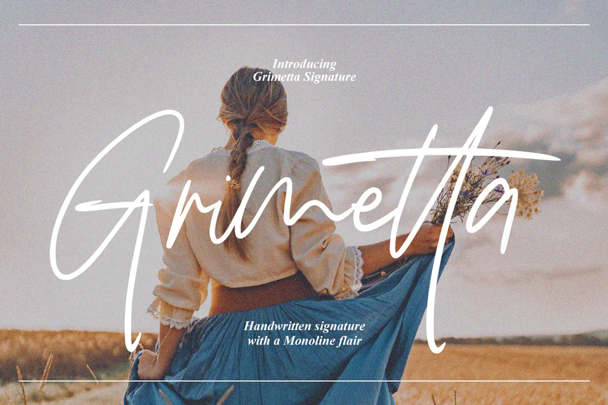 Grimetta - Handwritten Signature, a Handwritten Font by tebaltipislab (Photo 1 of 9)