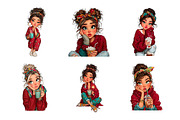 Quirky Girl New Year Clipart, an Illustration by SinaCreation (Thumbnail 5 of 11)