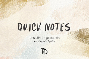 Quick Notes Handwritten font, a Handwritten Font by TD fonts