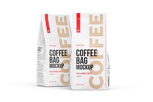 Coffee Pouches Mockups. 11 PSD