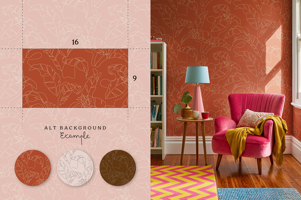 Single line seamless pattern set, a Pattern Graphic by Momosama Studio (Photo 3 of 5)