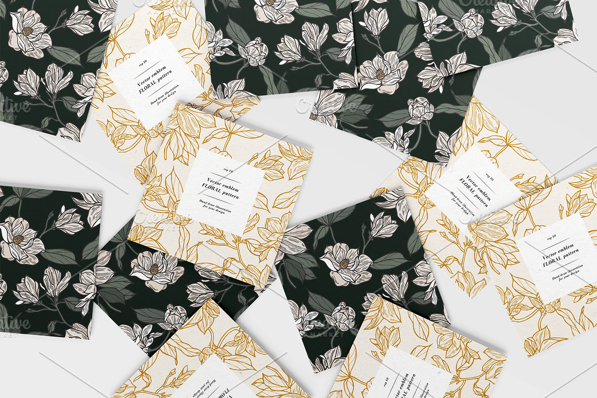Magnolia flowers seamless pattern, a Pattern Graphic by oxygen_8 (Photo 3 of 6)