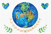 Watercolor Earth Collection Set, an Illustration by YenzArtHaut (Thumbnail 2 of 2)