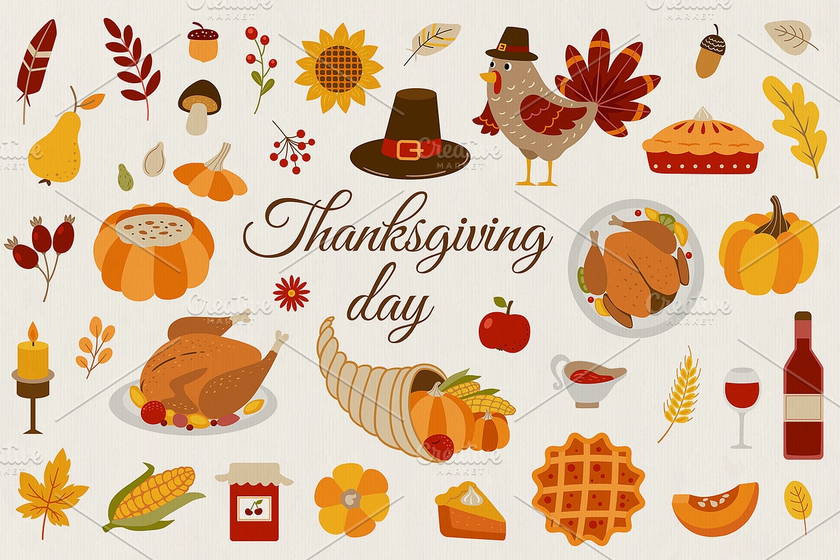 Thanksgiving Day Design Kit, a Seasonal Illustration by Artspace (Photo 2 of 8)
