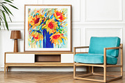Sunflowers Digital Wall Art Print, a Decorative Illustration by LoveDesignShop (Thumbnail 2 of 6)