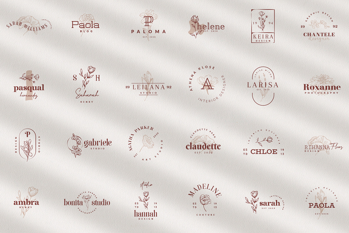 100 Logo Templates | Floral Logo, a Branding & Logo Template by GraphicDash (Photo 4 of 11)