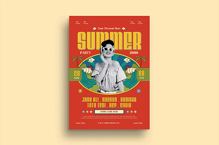 Retro Summer Music Festival Flyer, a Flyer Template by megarez