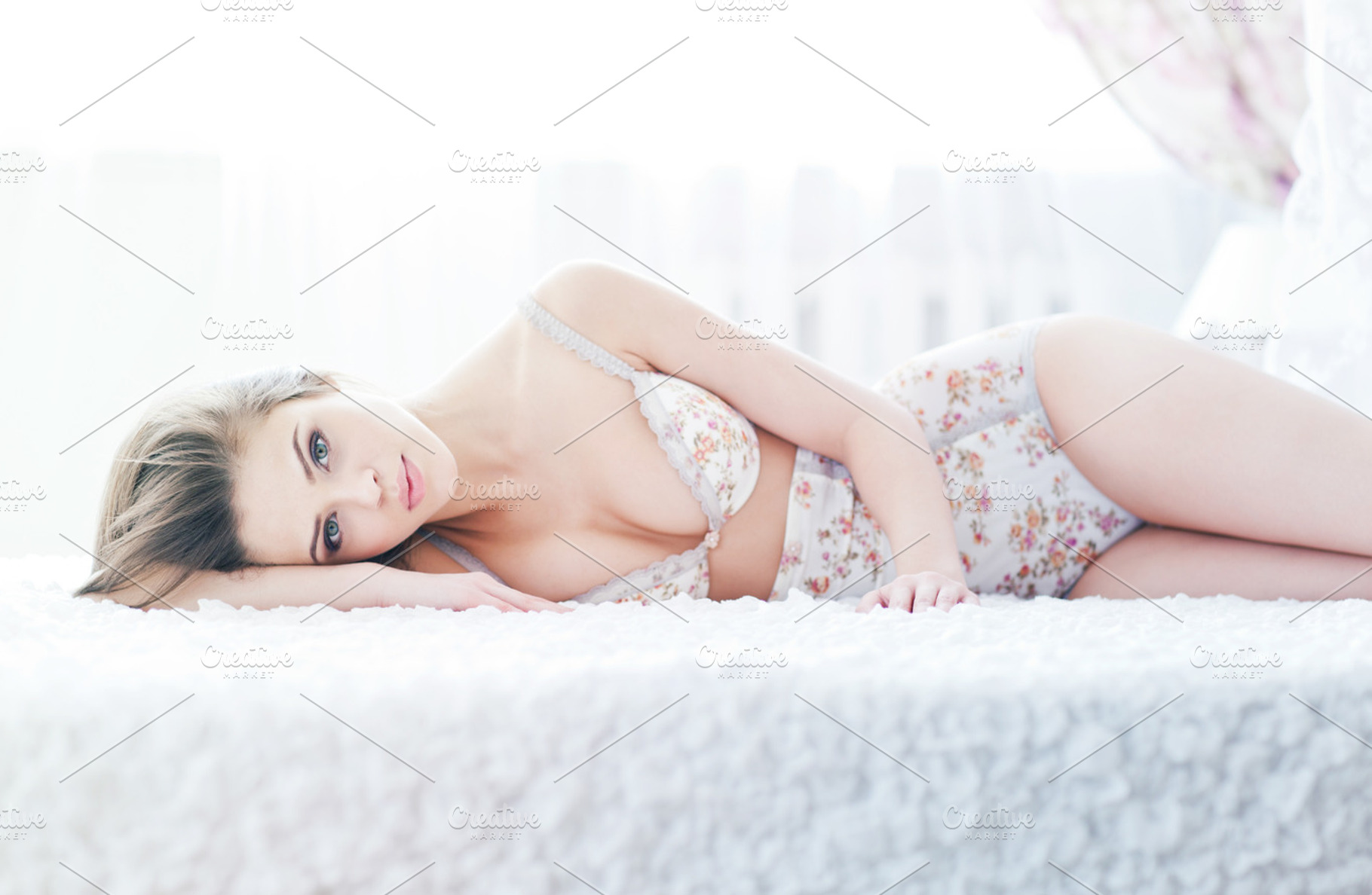 Sexy young woman in lingerie stock photo containing woman and white, a Beauty & Fashion Photo by MaxFrost