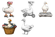 Silly Goose Sublimation Clipart, an Illustration by Dream Creation (Thumbnail 6 of 6)