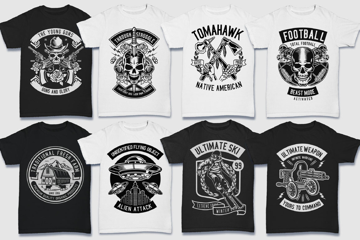 200 Vector Tshirt Designs ( B/W ), an Education Illustration by roach_graphic (Photo 25 of 27)