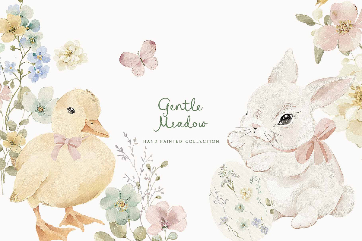 Easter Spring wildflower meadow set, a Decorative Illustration by Grace Noboa Illustrations (Photo 2 of 14)