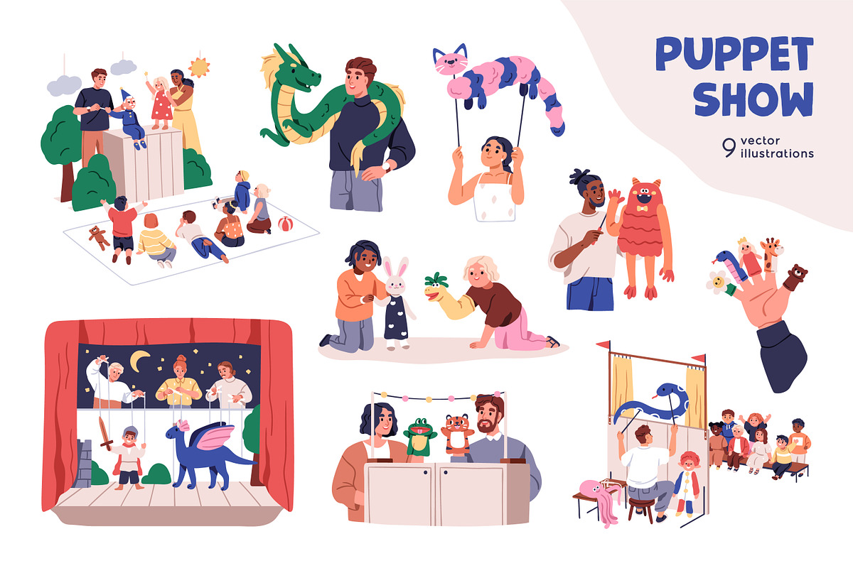 Puppet show, toy theater for kids, a Person Illustration by Good Studio (Photo 1 of 8)