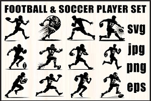Black Football & Soccer SVG Bundle, an Object Graphic by jahid234
