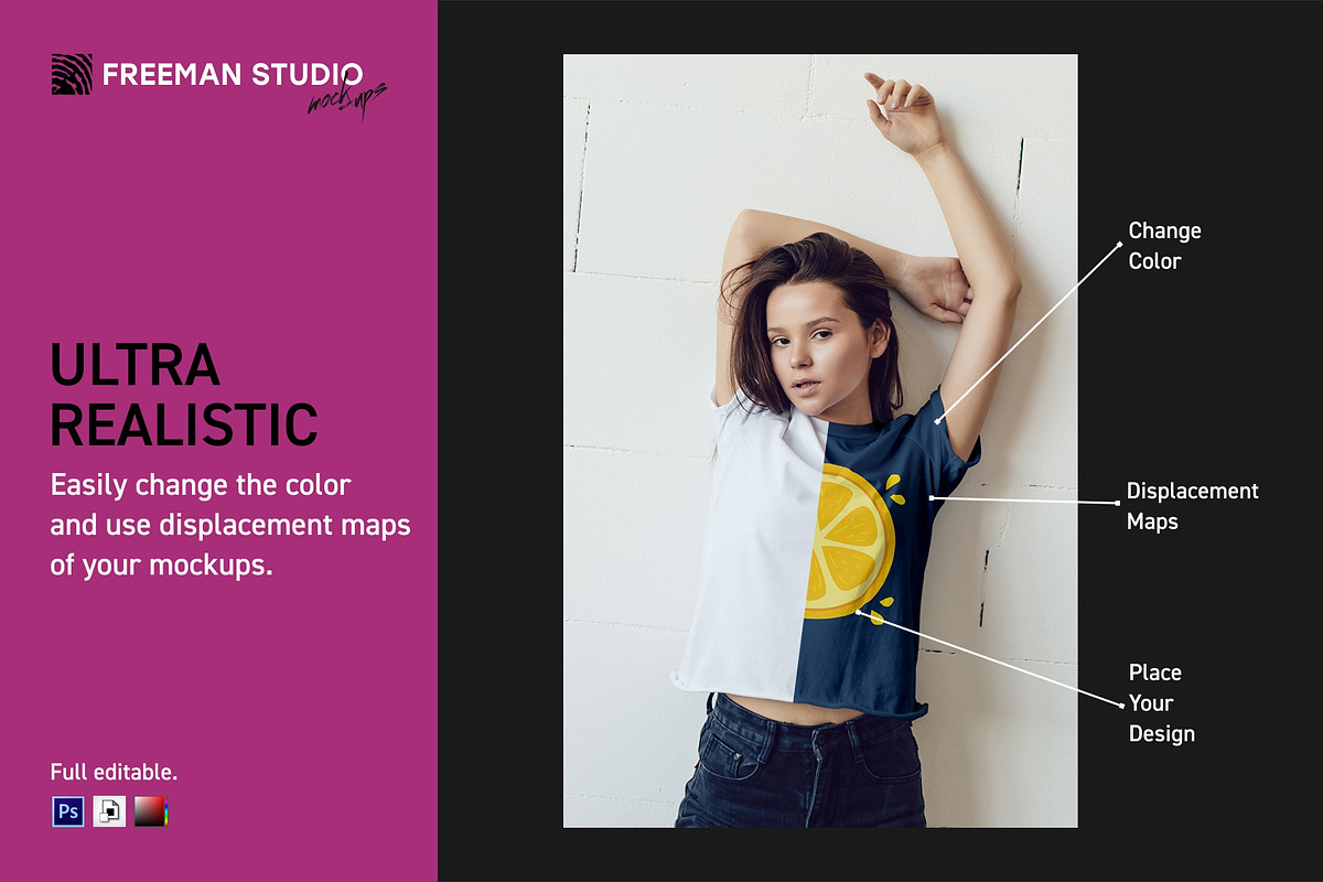 Teenager T-Shirt Mock-Up Set, a Shirt Mockup by Freeman Studio (Photo 3 of 14)