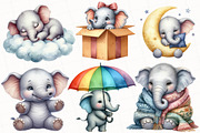 Cute Elephant Sublimation Clipart, an Illustration by OK Design (Thumbnail 3 of 5)