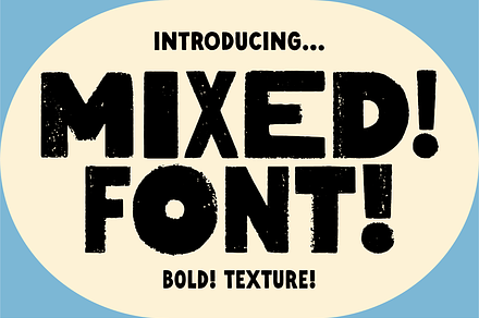 Mixed Font! Handmade! Bold! Texture!, a Font by Studio Funshop by Kelli