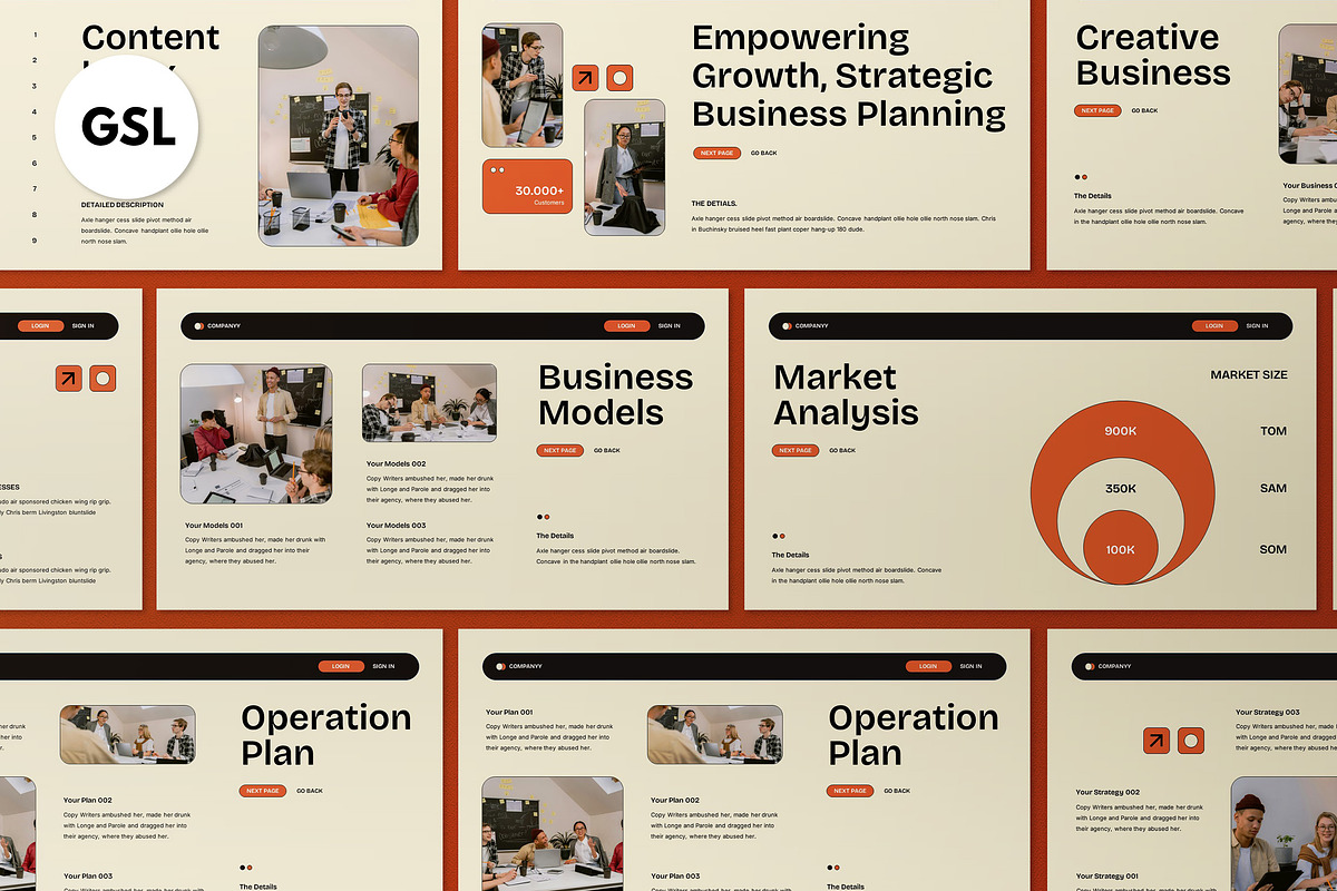 Cream Business Plan Google Slide, a Presentation Template by graphicook (Photo 1 of 4)