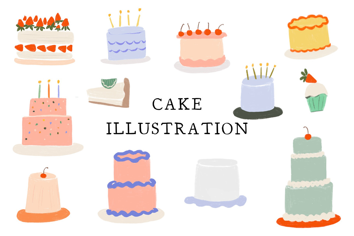Cake Illustration, a Food Illustration by Olive & Lu Paper (Photo 1 of 3)