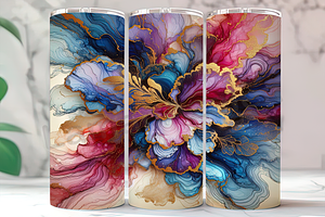 Blue Pink Alcohol Ink Tumbler, a Background Photo by LamanAzalea