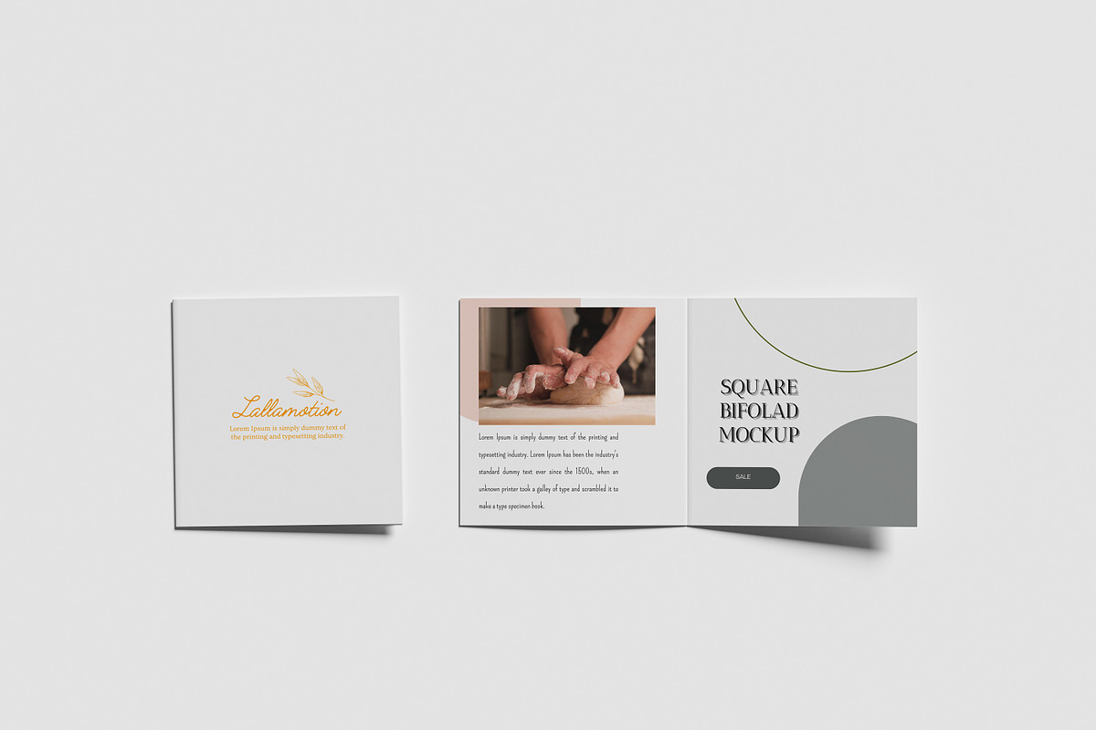 SQUARE BIFOLD MOCKUP, a Print Template by Akaimockup (Photo 6 of 8)