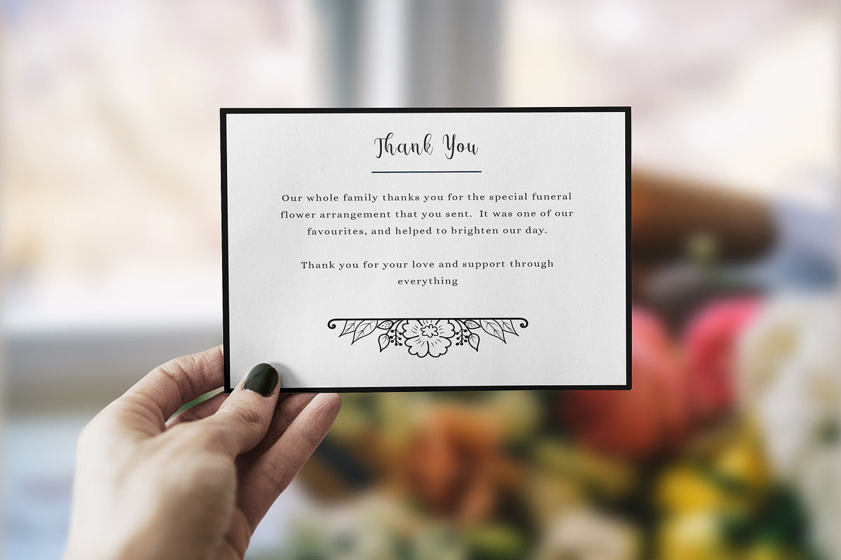 Floral Funeral Thank you card, a Card Template by SmmrDesign (Photo 2 of 4)
