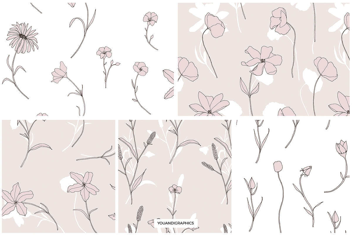 Dainty Floral Patterns Elements, a Pattern Graphic by Youandigraphics (Photo 17 of 17)