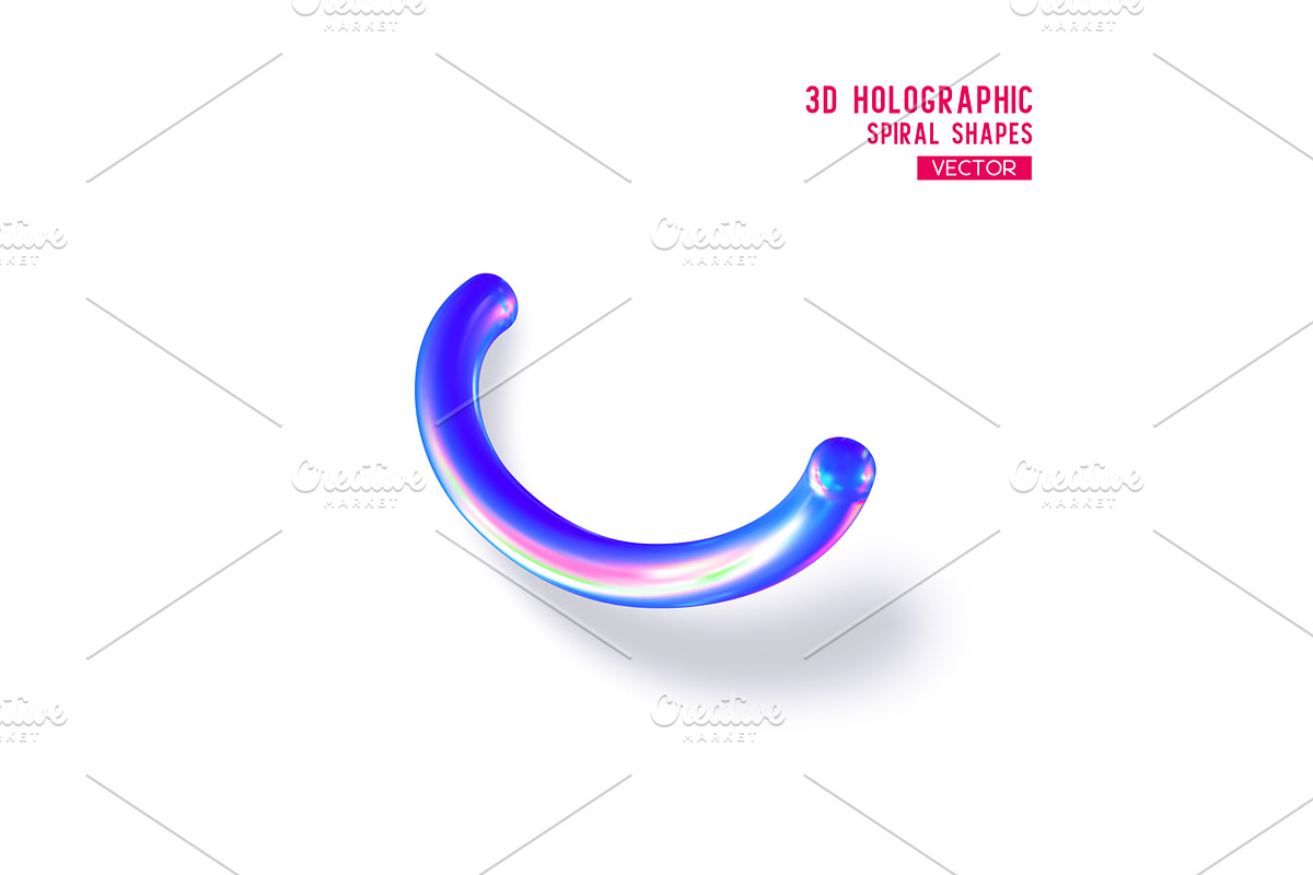 3d holographic abstract spiral shape, an Illustration by Liudmyla Matviiets
