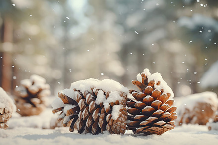 Snow-Covered Pinecones, a Nature Photo by Iconogenic