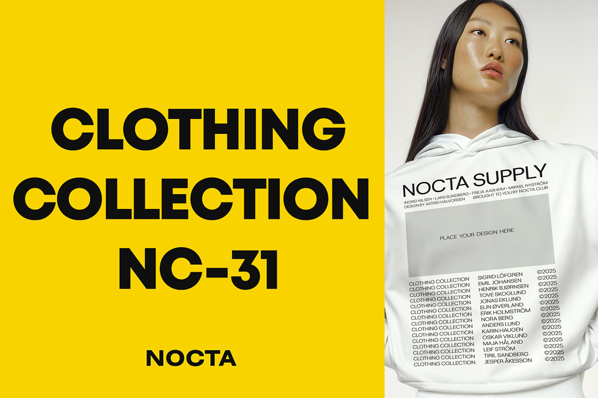 Clothing Mockup Collection NC-31, a Hoody Mockup by NOCTA SUPPLY (Photo 1 of 3)