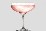 Pink Champagne Cocktail Illustration, an Illustration by 1801Prints (Thumbnail 2 of 4)