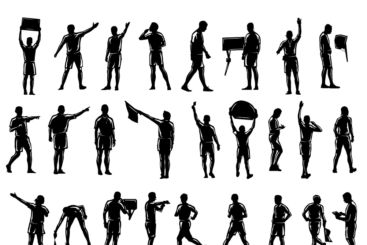 Soccer referee silhouette huge, a Sport Illustration by LogosDen (Photo 3 of 3)