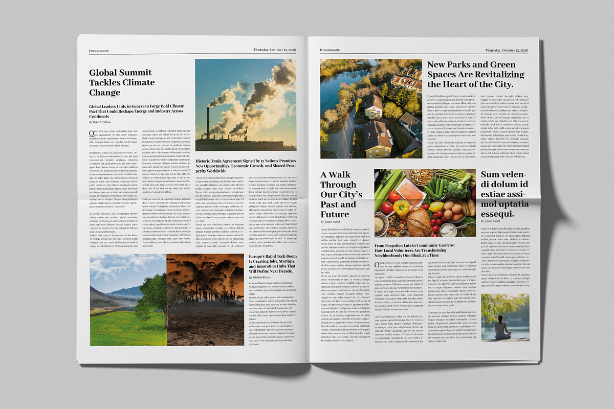 Newspaper Template Design Layout preview 3