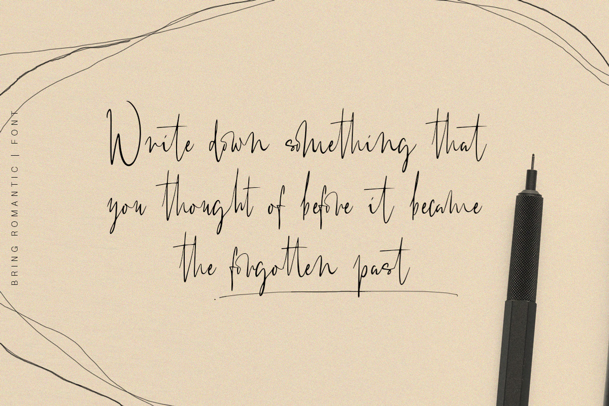 Bring Romantic - Handwritten Font, a Handwritten Font by Letterhend Studio (Photo 2 of 10)