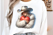 Quirky Valentine Cowgirl Clipart PNG, an Illustration by SinaCreation (Thumbnail 5 of 11)