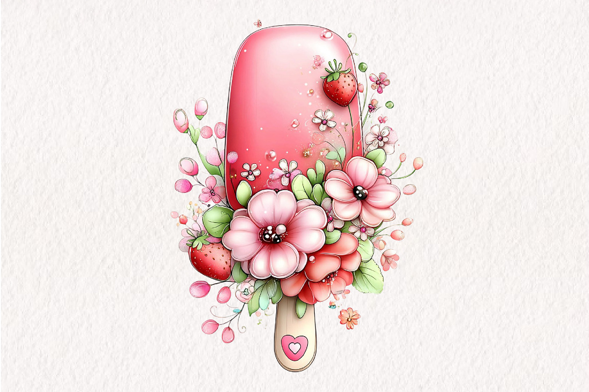 Whimsical Summer Ice-Cream Clipart, an Illustration by CreationArt (Photo 8 of 10)