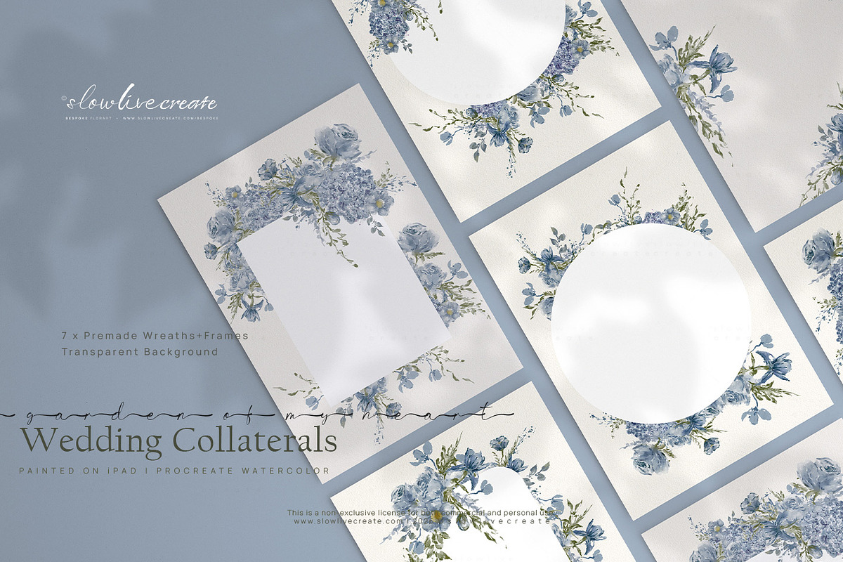 Bloom | Blue Watercolor Florals, an Invitation Template by slowlivecreate (Photo 1 of 7)