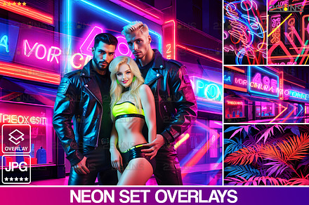 Neon Photoshop overlays backdrops, an Object Graphic by 2SUNS