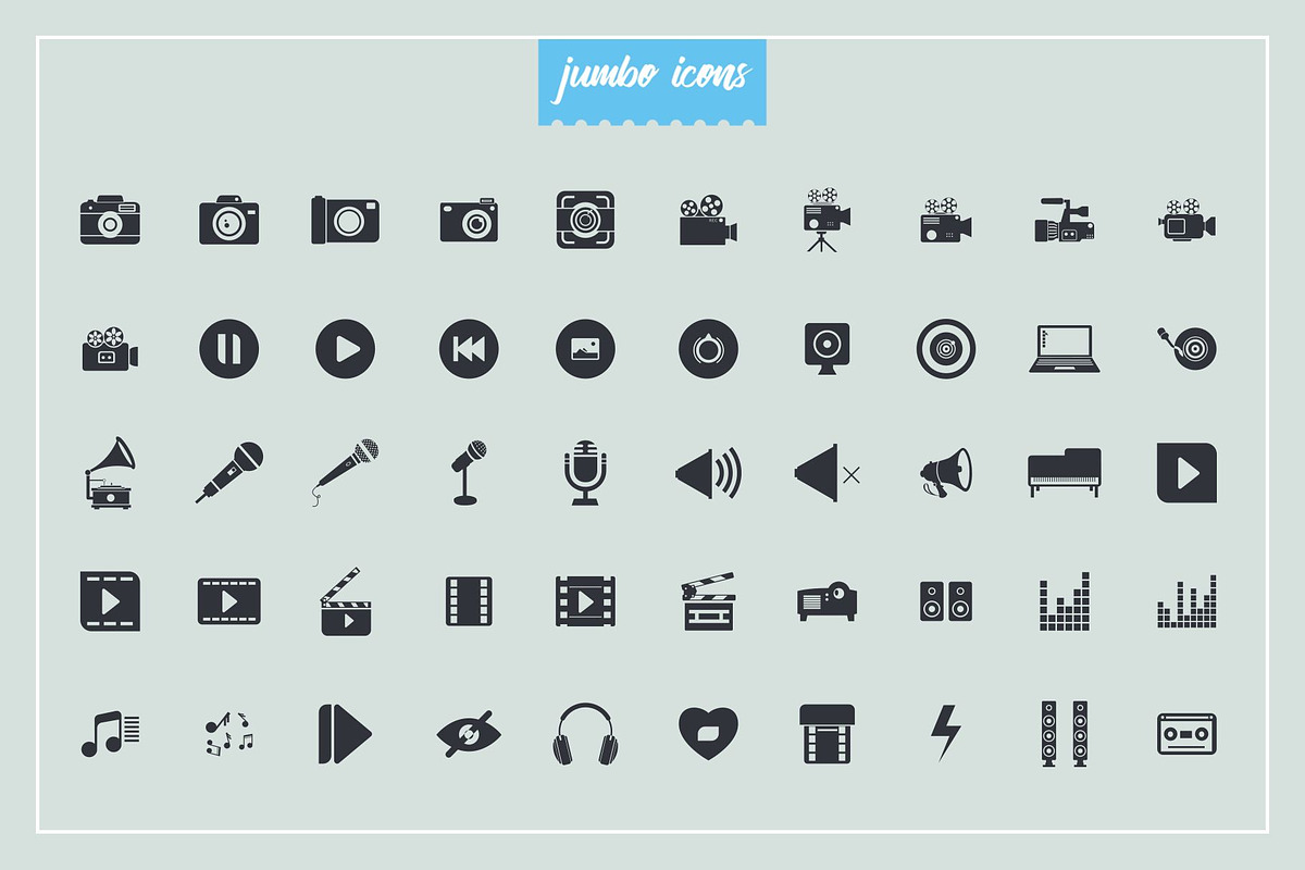 Multimedia Glyph Icon V2, a Solid Icon by Jumbo Icons (Photo 4 of 5)
