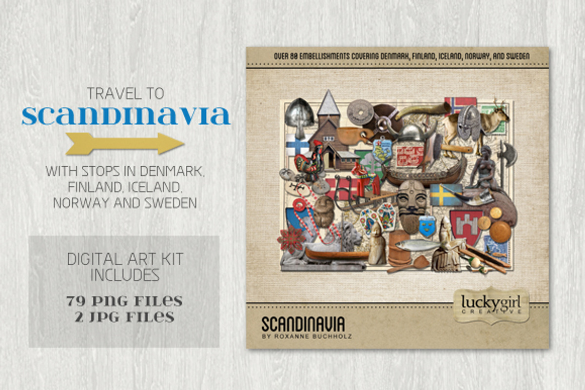 Scandinavia Digital Art Kit, an Object Graphic by Lucky Girl Creative