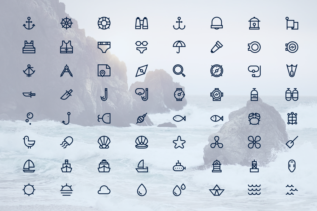 NAUTICAL ICONS, an Outline Icon by Limitless (Photo 2 of 2)