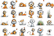 Cute Lion Clipart, an Illustration by Pixels.Craft (Thumbnail 5 of 6)