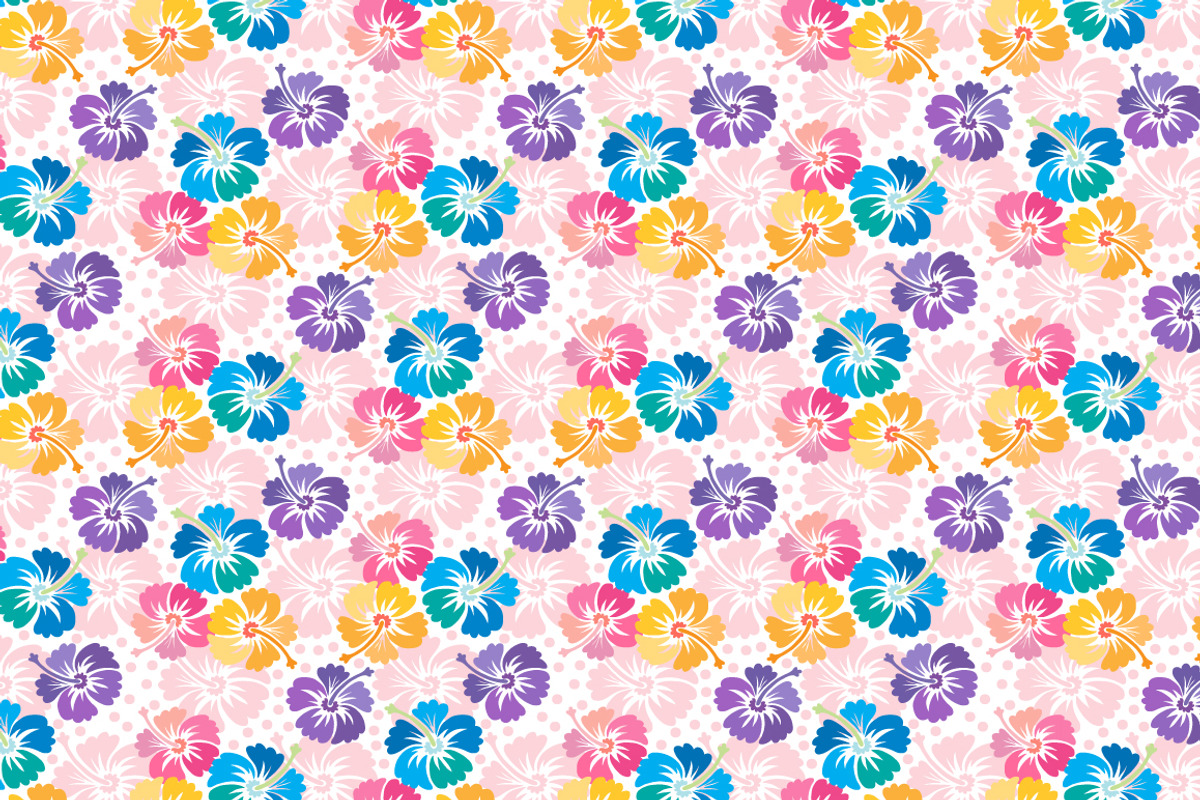 Hibiscus flower and patterns, an Illustration by natsa (Photo 6 of 6)