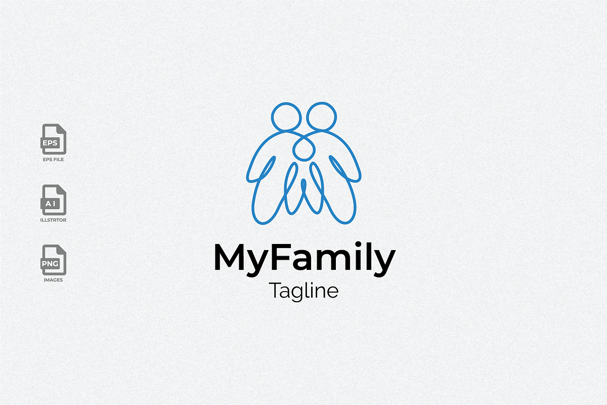 Family line Logo template, a Branding & Logo Template by Akdesain (Photo 1 of 3)