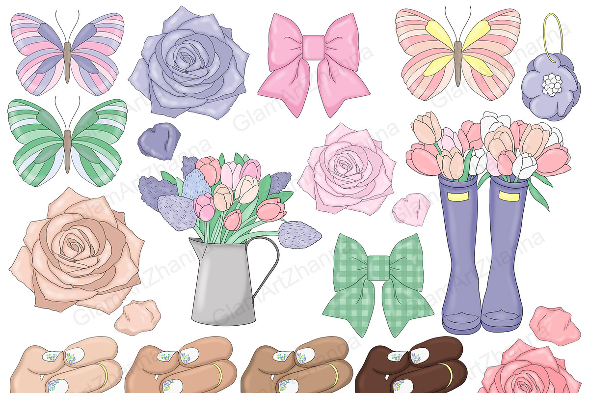 Spring Clipart, a Seasonal Illustration by GlamArtZhanna (Photo 2 of 5)