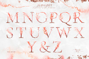 Pink watercolor leaves set. Alphabet, a Decorative Illustration by MiraEl Art (Thumbnail 3 of 15)