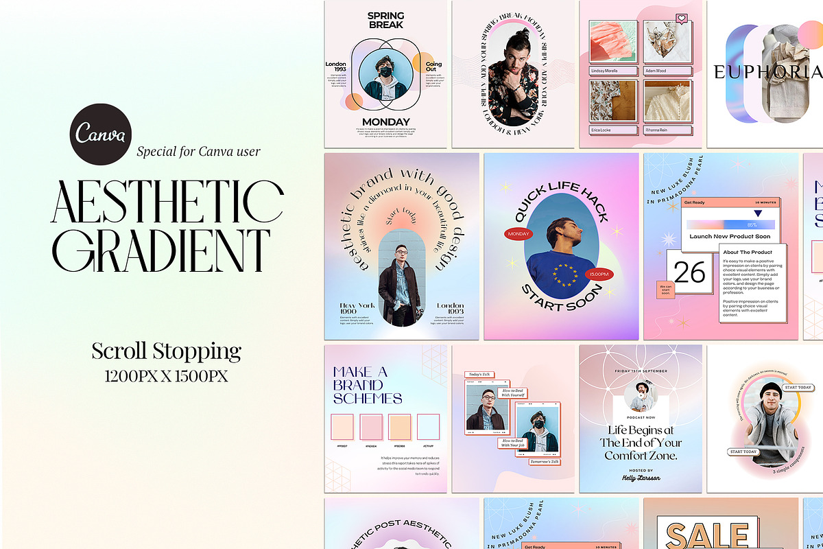 Instagram Aesthetic Gradient CANVA, a Social Media Template by Analogi Studio (Photo 26 of 36)